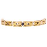 Armband mit 1 Altschiffdiamant ca. 0,1 ct, 1 Saphir