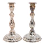 WILHELM BINDER "Paar Kerzenleuchter im Barock-Stil" 925er Silber, Mitte des 20.Jh.