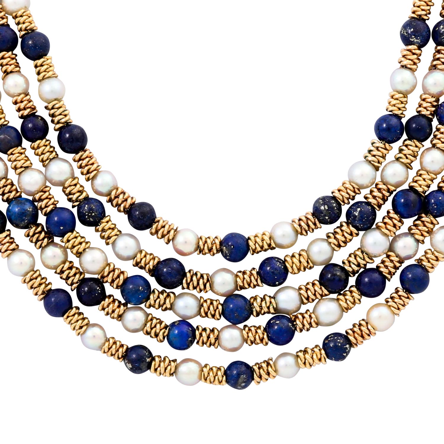 Collier mit Perlen und Lapislazuli, - Image 2 of 4