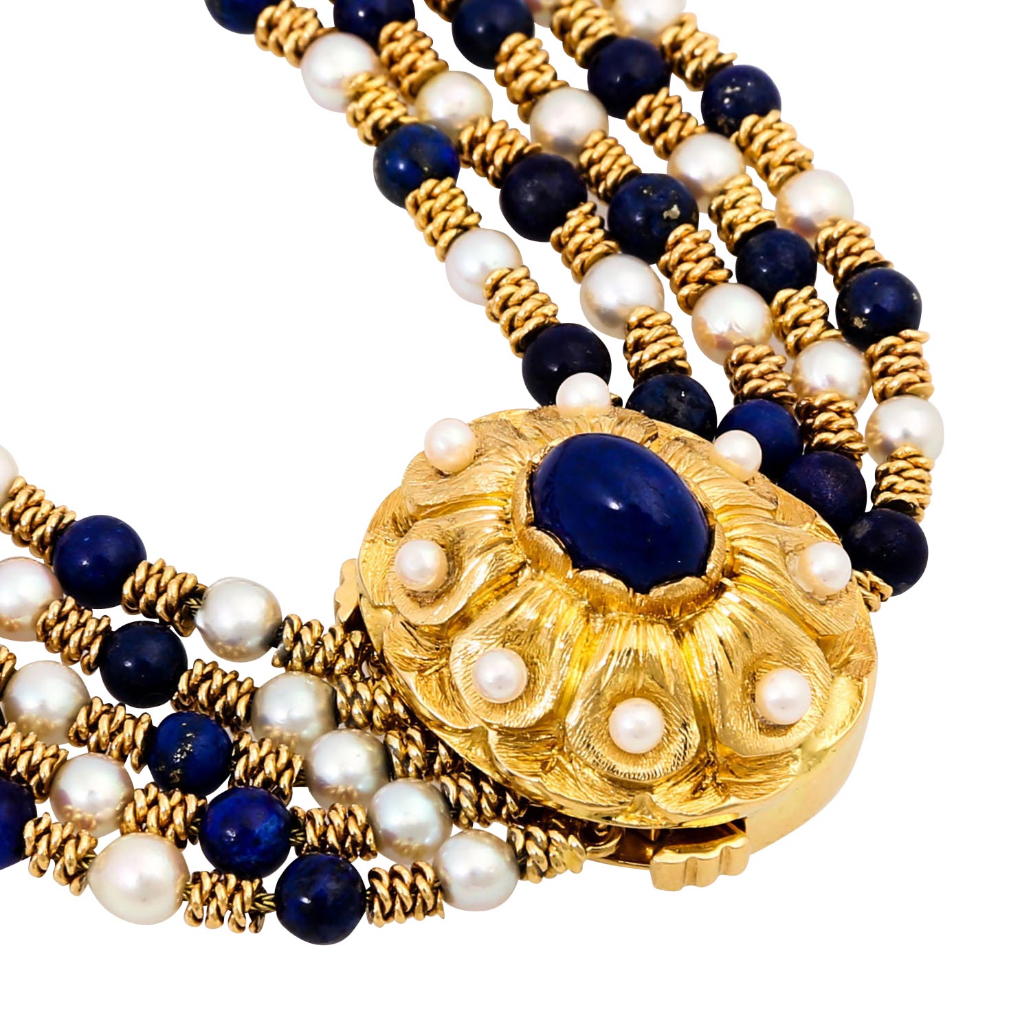 Collier mit Perlen und Lapislazuli, - Image 4 of 4