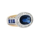 WEMPE Ring mit Saphiren und Diamanten von zus. ca. 1,18 ct