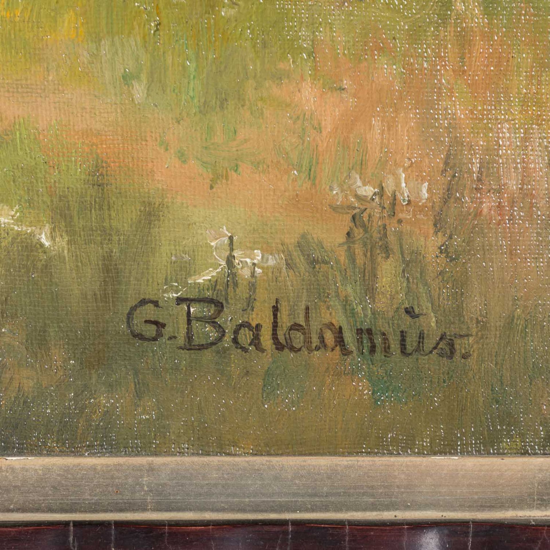 BALDAMUS, G. (Maler/in 19./20. Jh.), "Baumgruppe in Sommerlandschaft", - Bild 3 aus 8