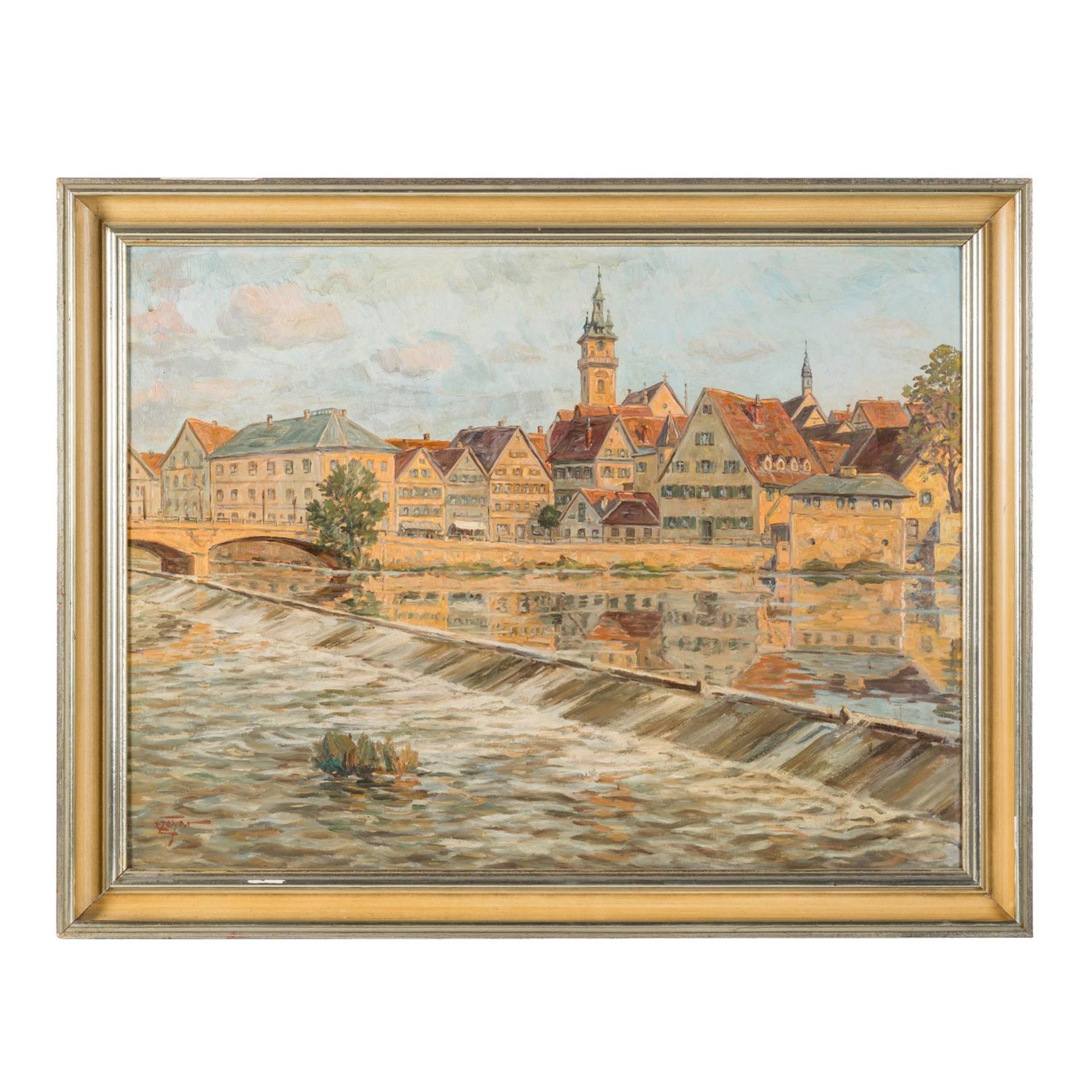 ZEYER, ERICH (1903-1960), "Abendstimmung, Motiv aus Alt-Cannstatt", - Bild 2 aus 8