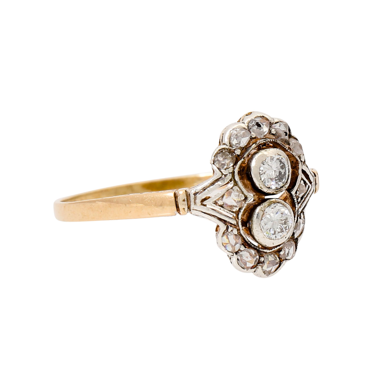 Zierlicher Jugendstil Ring mit Diamanten