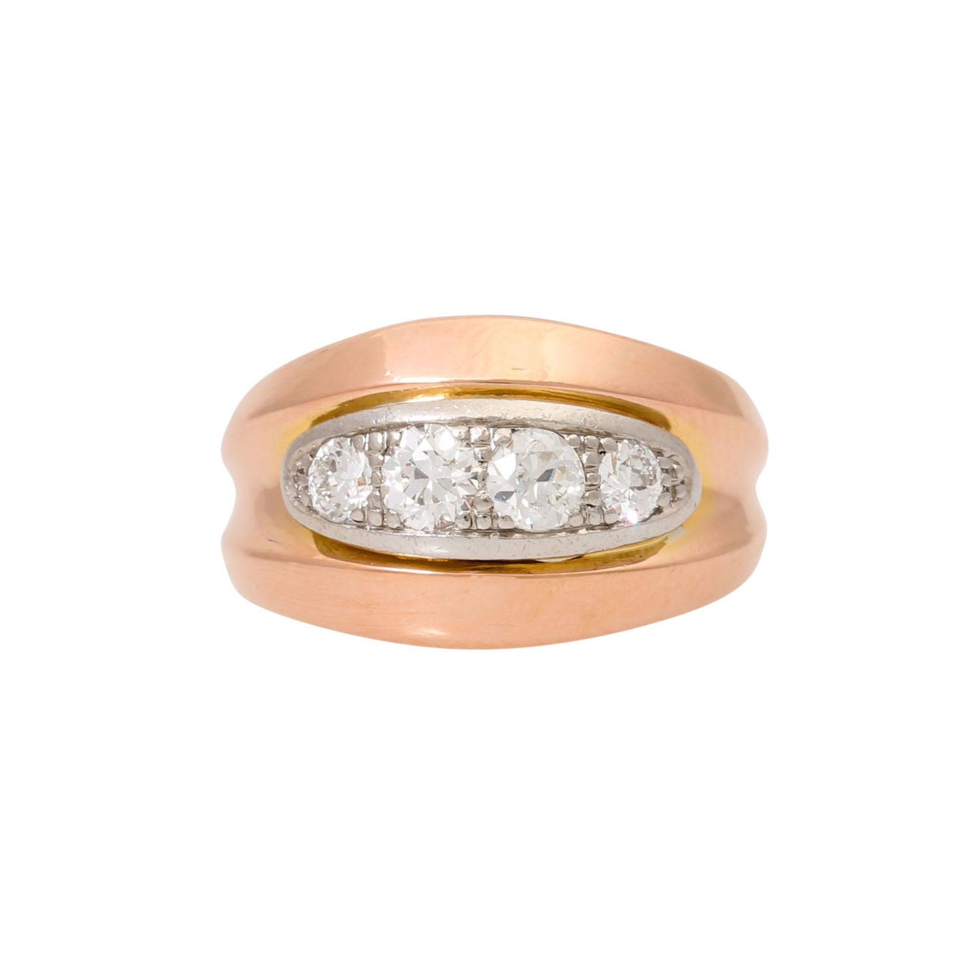 Ring mit 4 Altschliffdiamanten zus. ca. 1 ct, - Image 2 of 3
