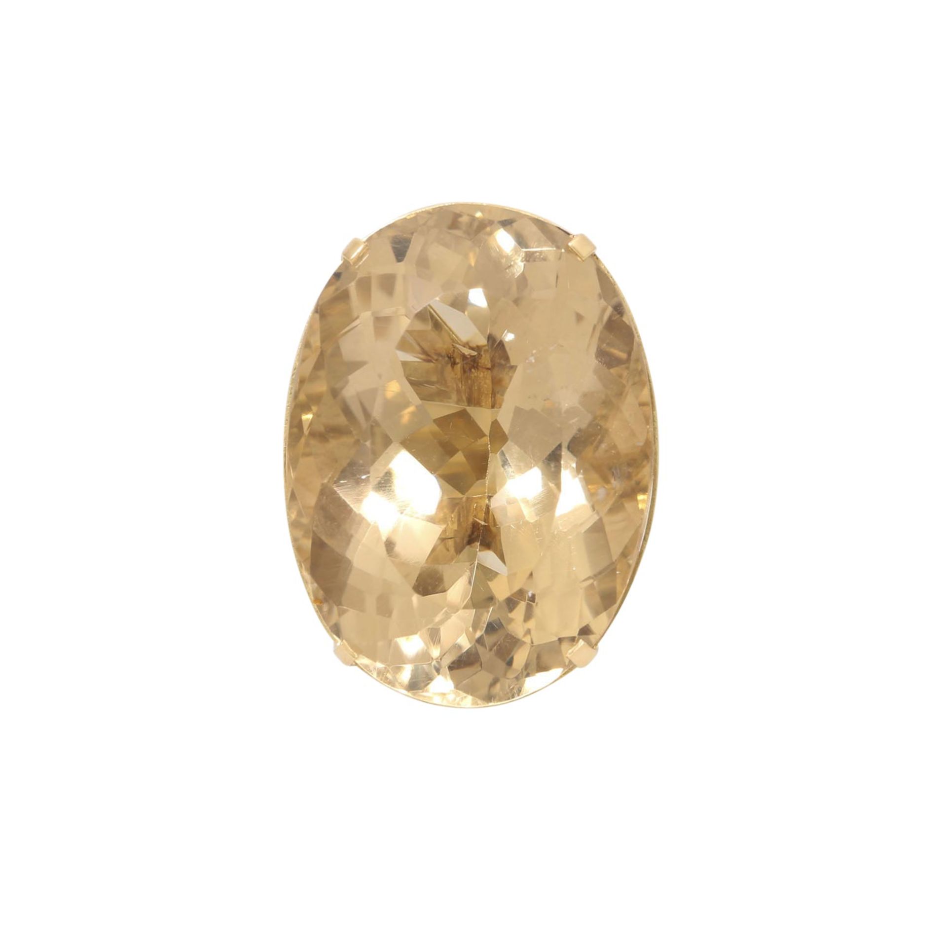 Ring mit großem champagnerfarbenem Quarz - Image 2 of 4