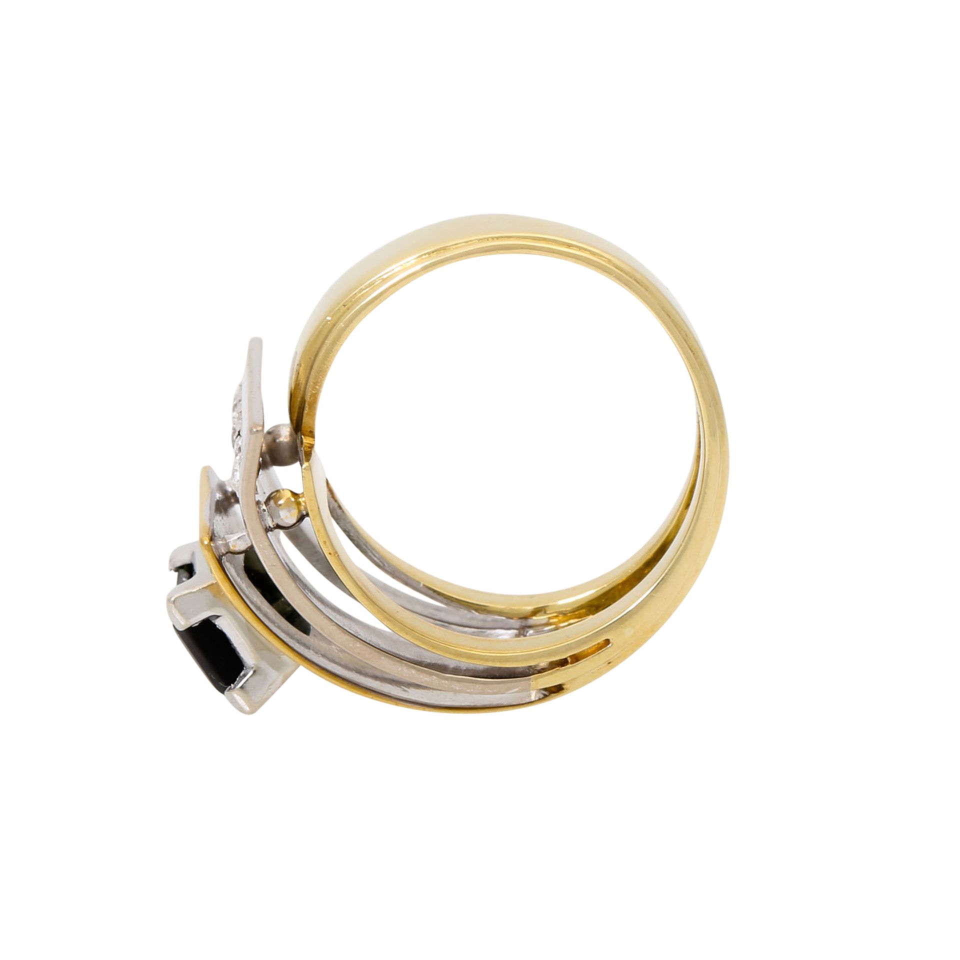 Ring mit Turmalin ca. 1 ct und 5 Brillanten zus. ca. 0,15 ct, - Image 4 of 5