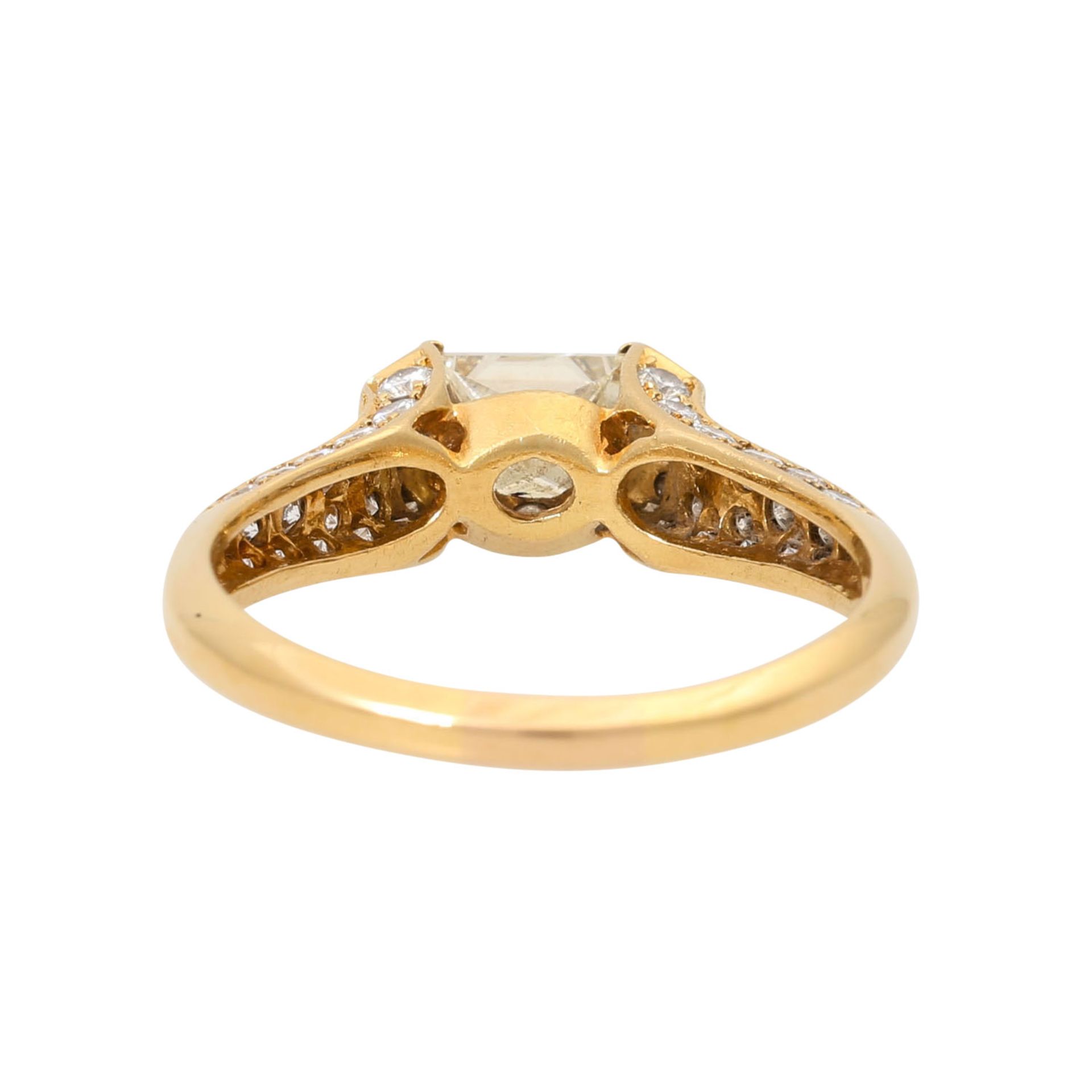 Ring mit Prinzessdiamant ca. 1.01 ct (punziert), - Bild 3 aus 4