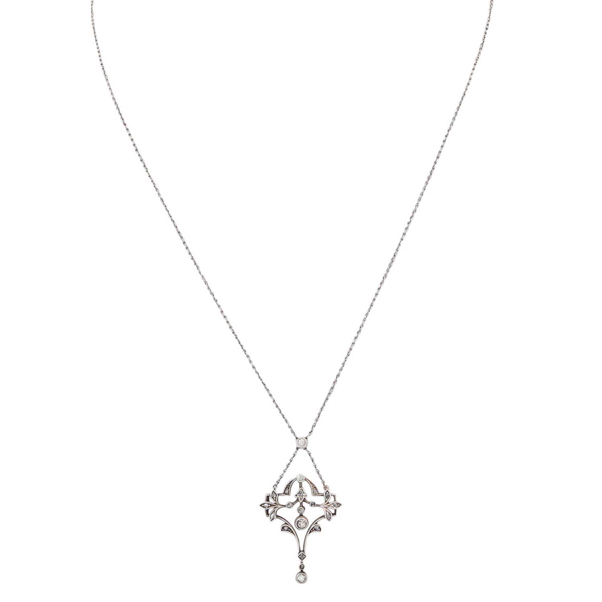 Jugendstil Collier mit Diamanten,