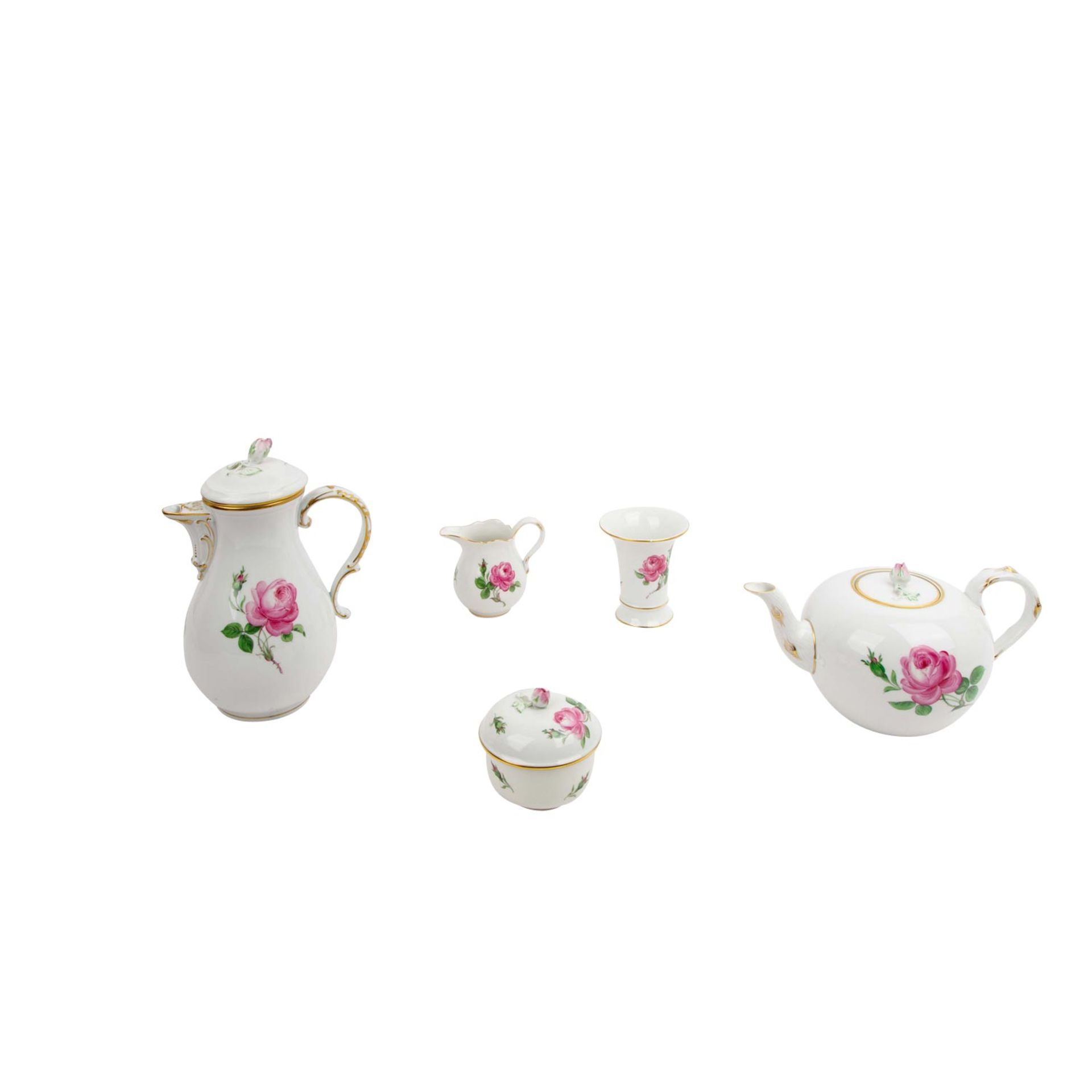 MEISSEN 27-tlg. Kaffeeservice 'Rote Rose', 2. Wahl, 20. Jh. - Image 3 of 4