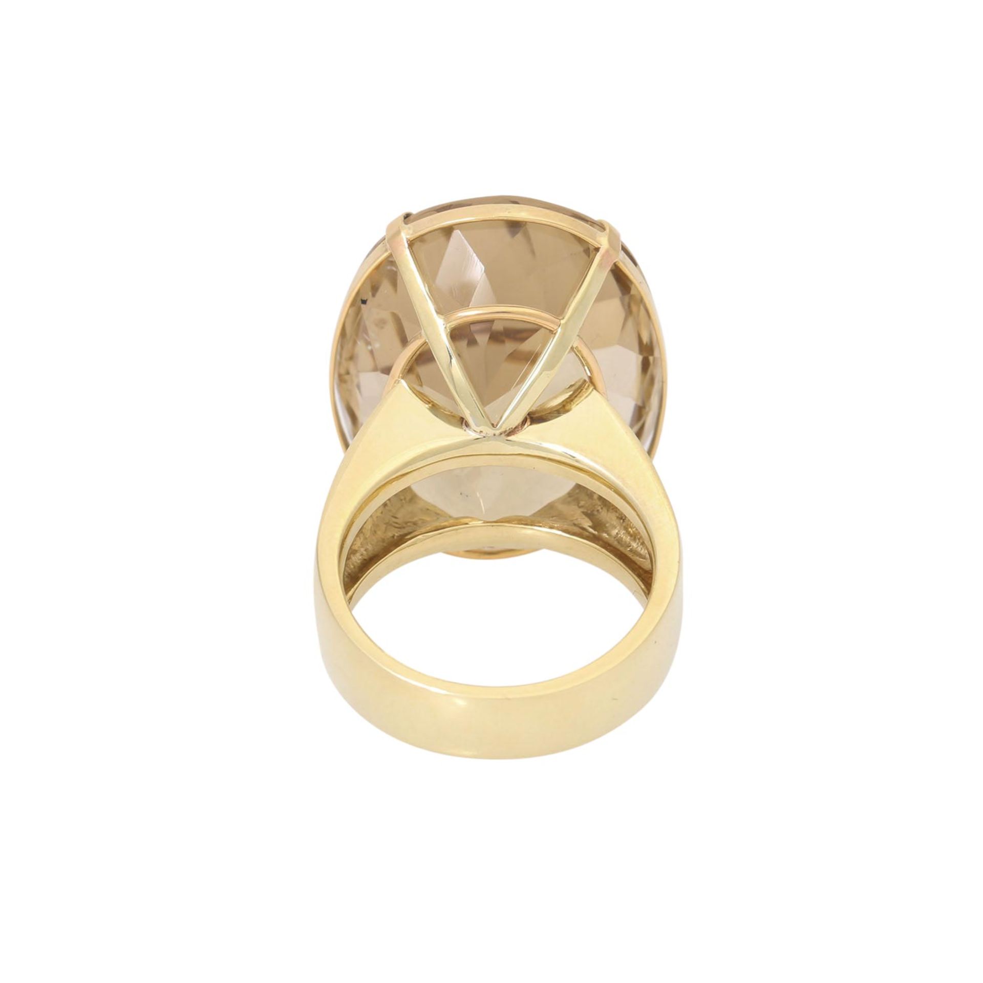 Ring mit großem champagnerfarbenem Quarz - Image 3 of 4