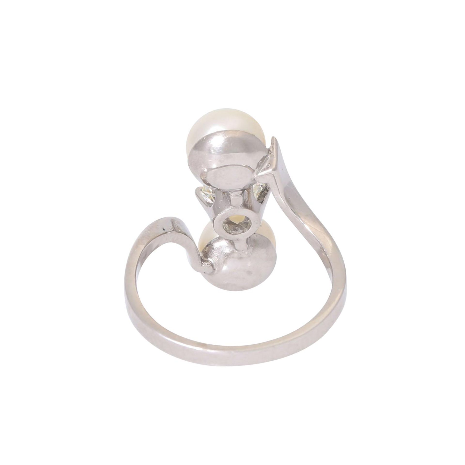 Ring mit Perlen und Altschliffdiamant - Image 3 of 4