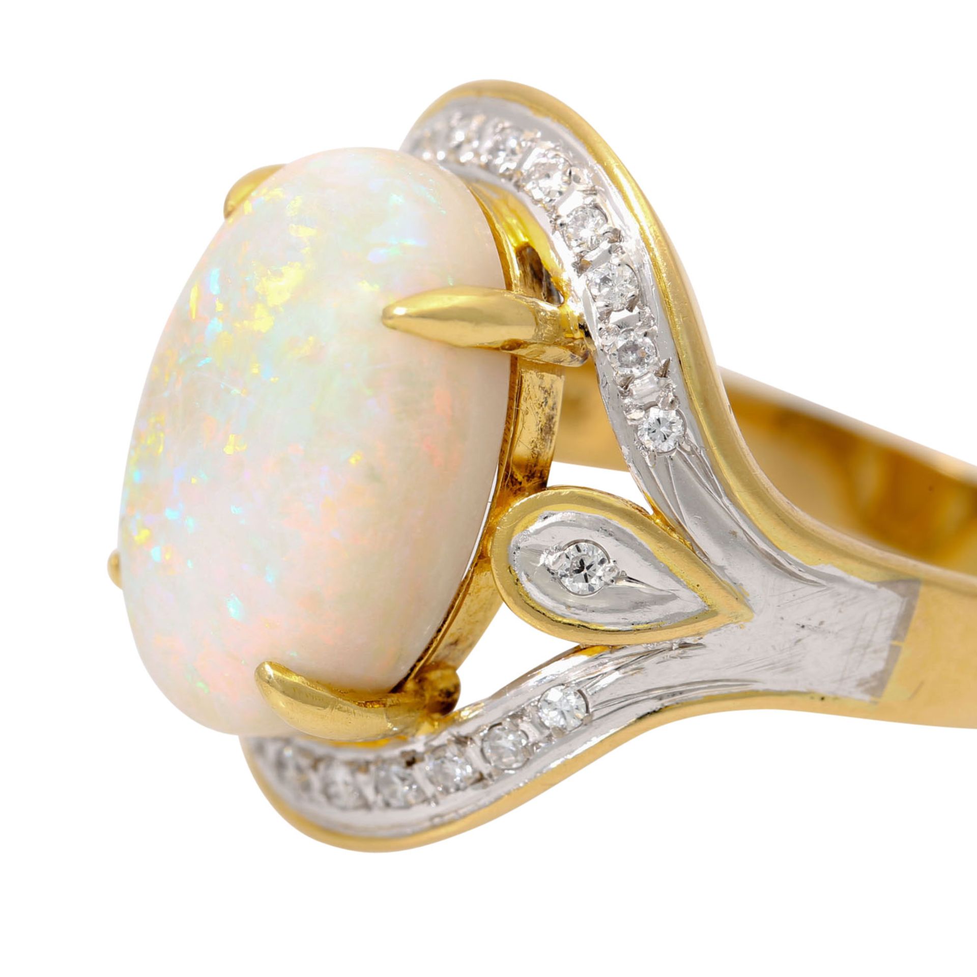 Ring mit weißen Opal und Brillanten - Bild 3 aus 3