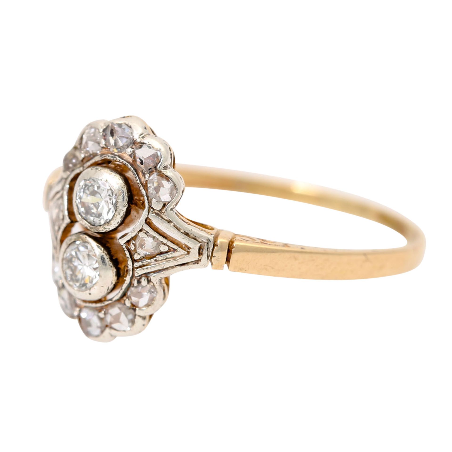 Zierlicher Jugendstil Ring mit Diamanten - Bild 3 aus 3