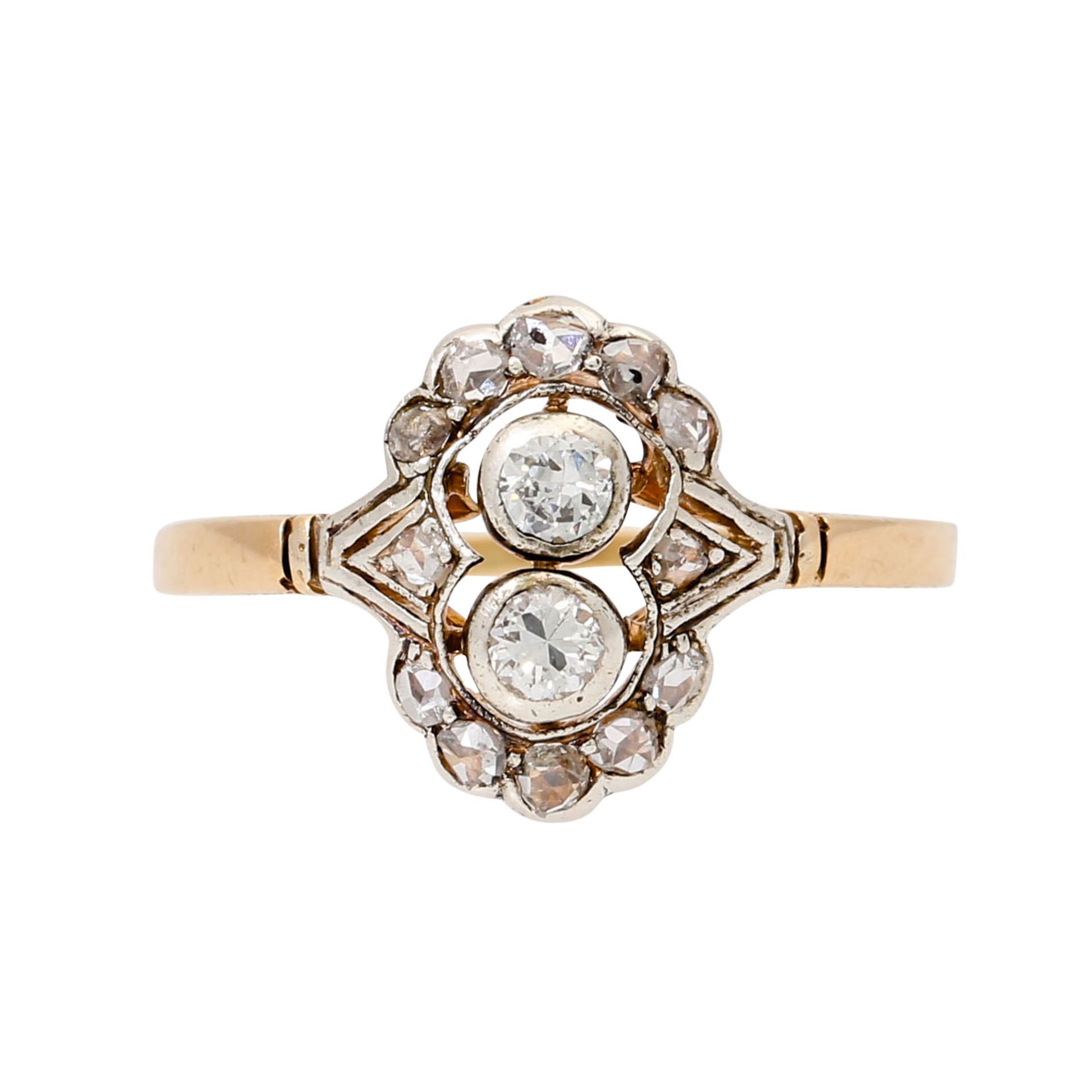 Zierlicher Jugendstil Ring mit Diamanten - Bild 2 aus 3