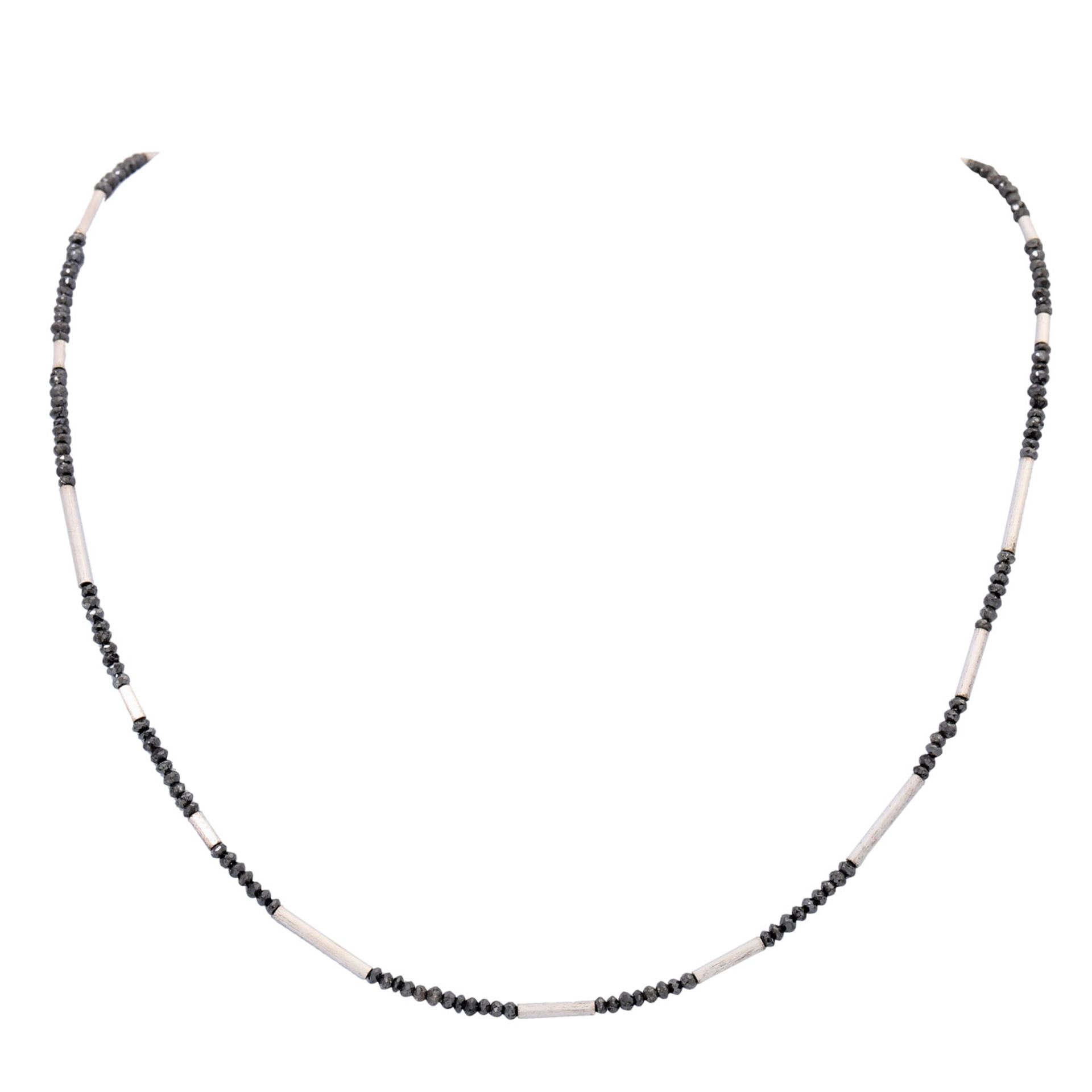 Set Kette und Armband aus schwarzen Diamanten, - Bild 2 aus 4