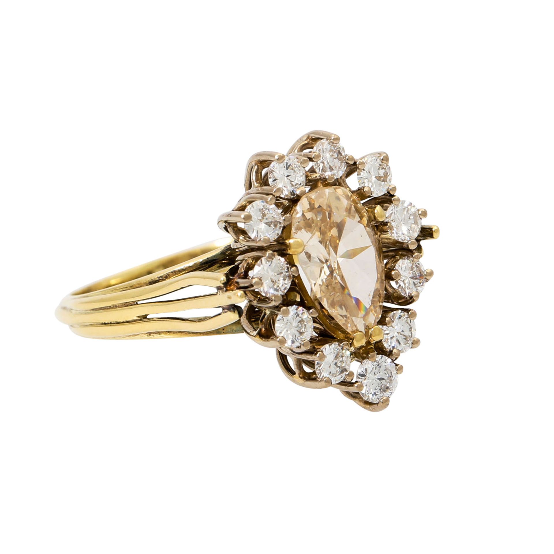 Ring mit Diamanttropfen von ca. 1,9 ct,