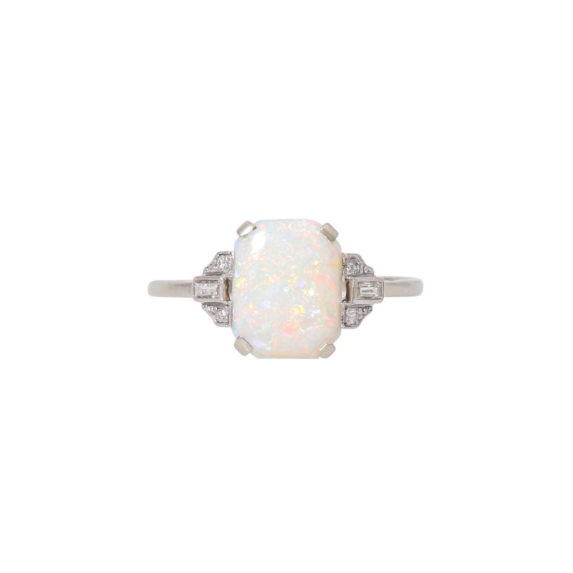 Art Déco Ring mit weißem Opal - Bild 2 aus 3