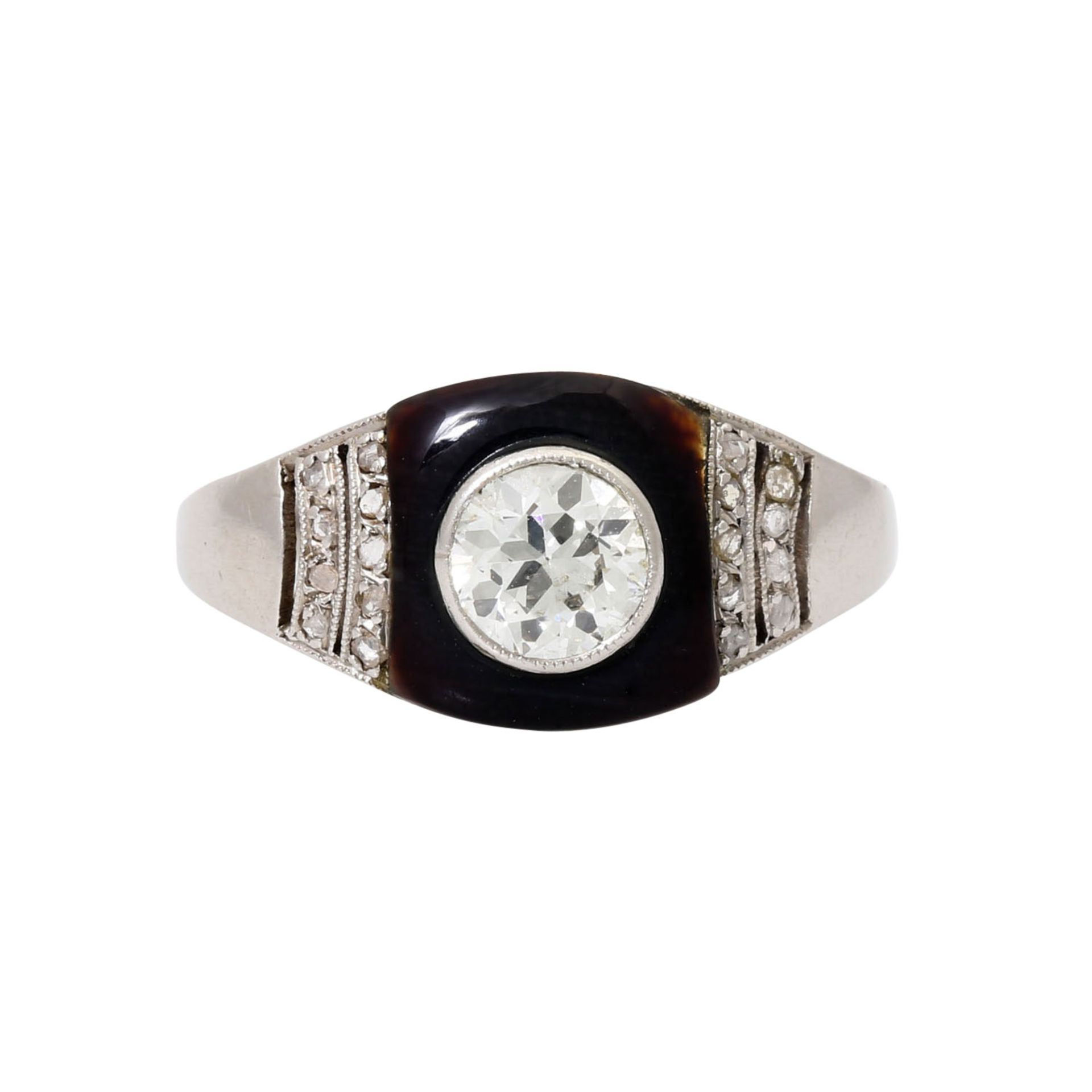 Art Déco Ring mit Diamant von ca. 0,5 ct, - Bild 2 aus 4