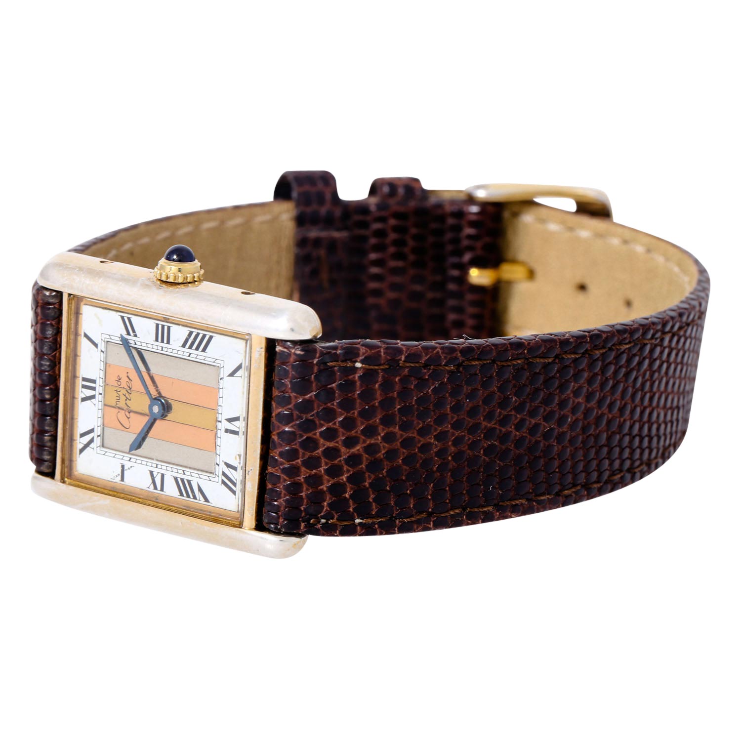 CARTIER Vintage Tank Vermeil 'Trinity', Ref. 590005. Armbanduhr. Ca. 1980/90er Jahre. - Image 6 of 7