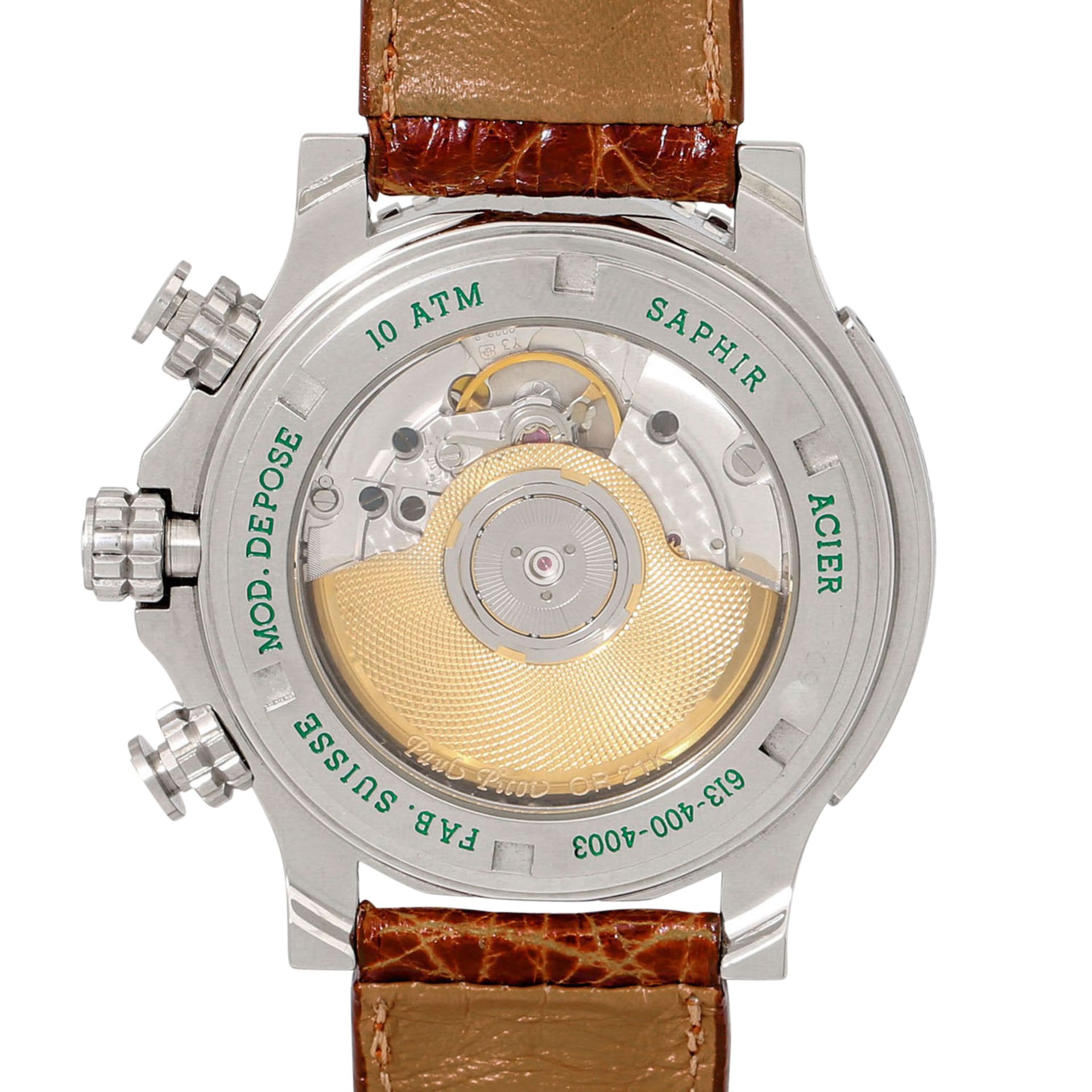 PAUL PICOT Le Chronographe Herren Armbanduhr, Ref. 613-400-4003. NOS. Full Set aus 1996. - Image 2 of 8