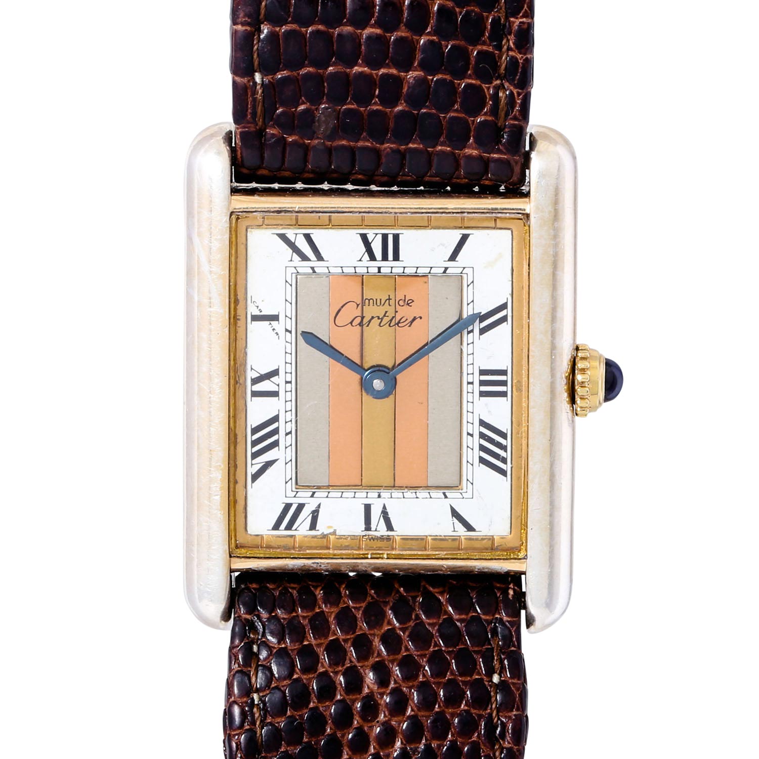 CARTIER Vintage Tank Vermeil 'Trinity', Ref. 590005. Armbanduhr. Ca. 1980/90er Jahre.