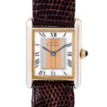 CARTIER Vintage Tank Vermeil 'Trinity', Ref. 590005. Armbanduhr. Ca. 1980/90er Jahre.