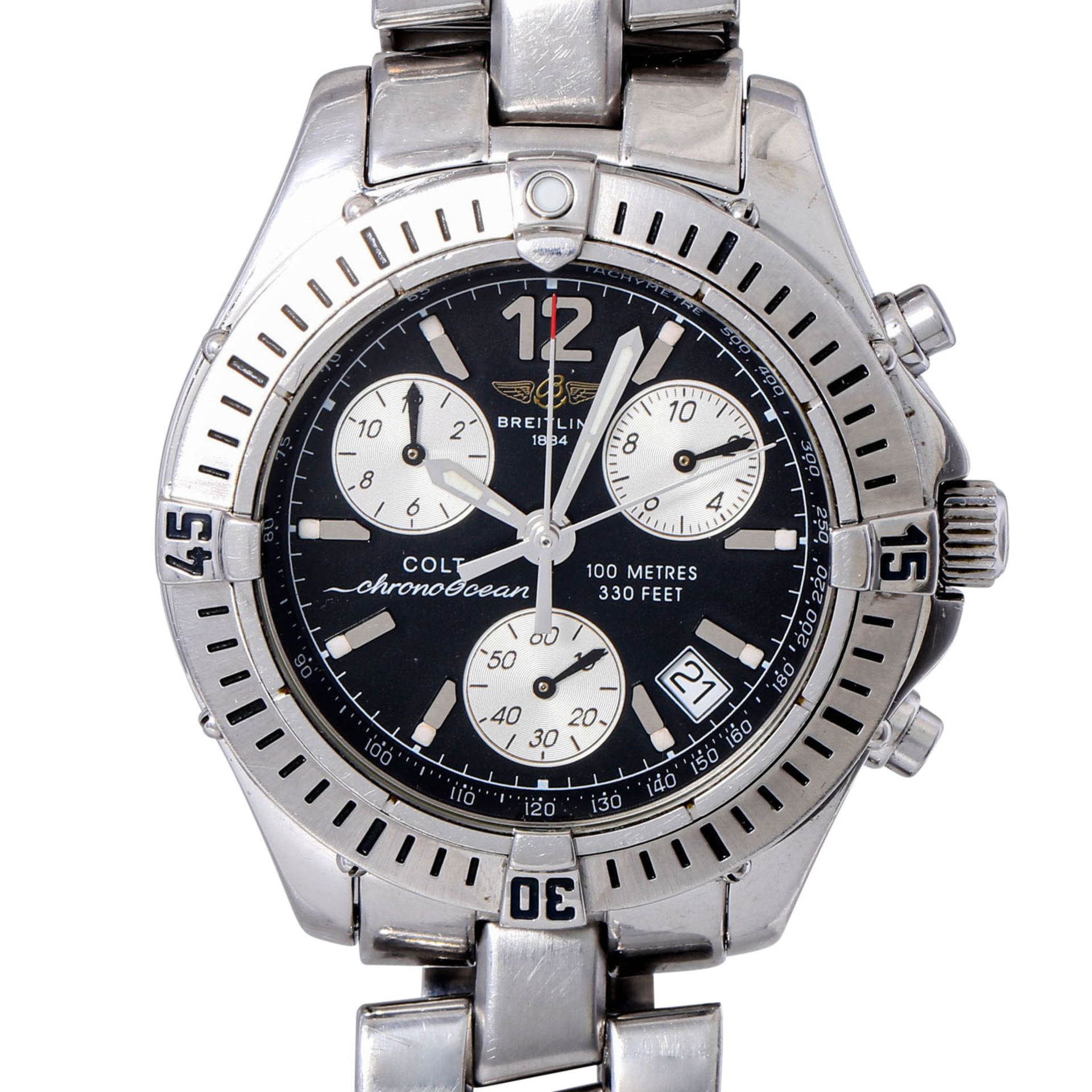 BREITLING Colt Chrono Ocean reverse Panda Herren Armbanduhr, Ref. 53050. Aus 2000.