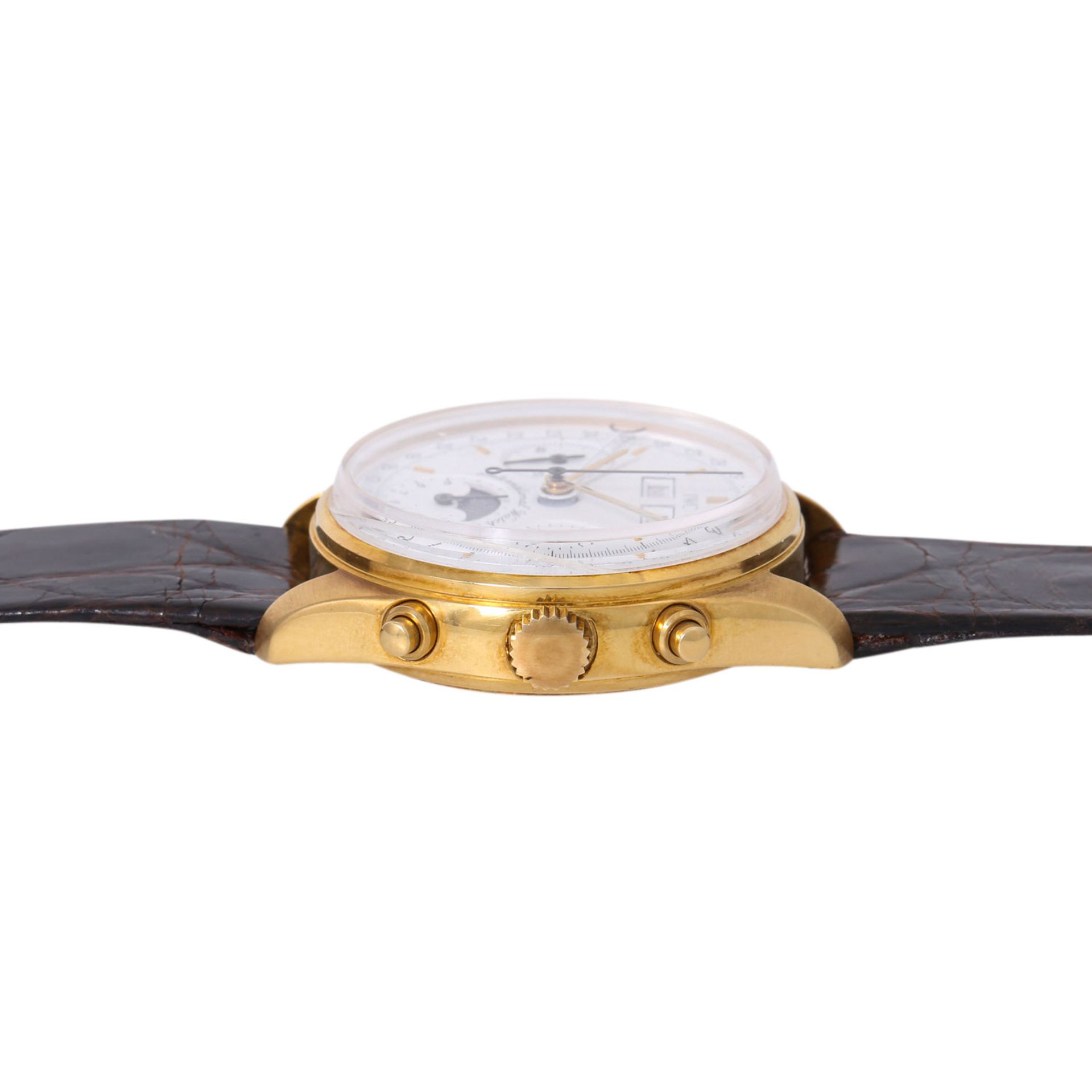 IWC sehr seltener Vollkalender Chronograph Vintage Herren Armbanduhr, Ref. 3710. NOS. Limitiert 150 - Bild 3 aus 8