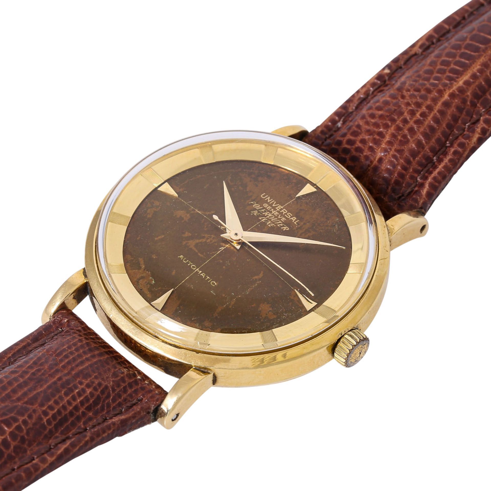 UNIVERSAL GENEVE Vintage Polerouter Deluxe "Tropical Choco Crosshair", Ref. 10234 3. Ca. 1950er Jahr - Bild 5 aus 8