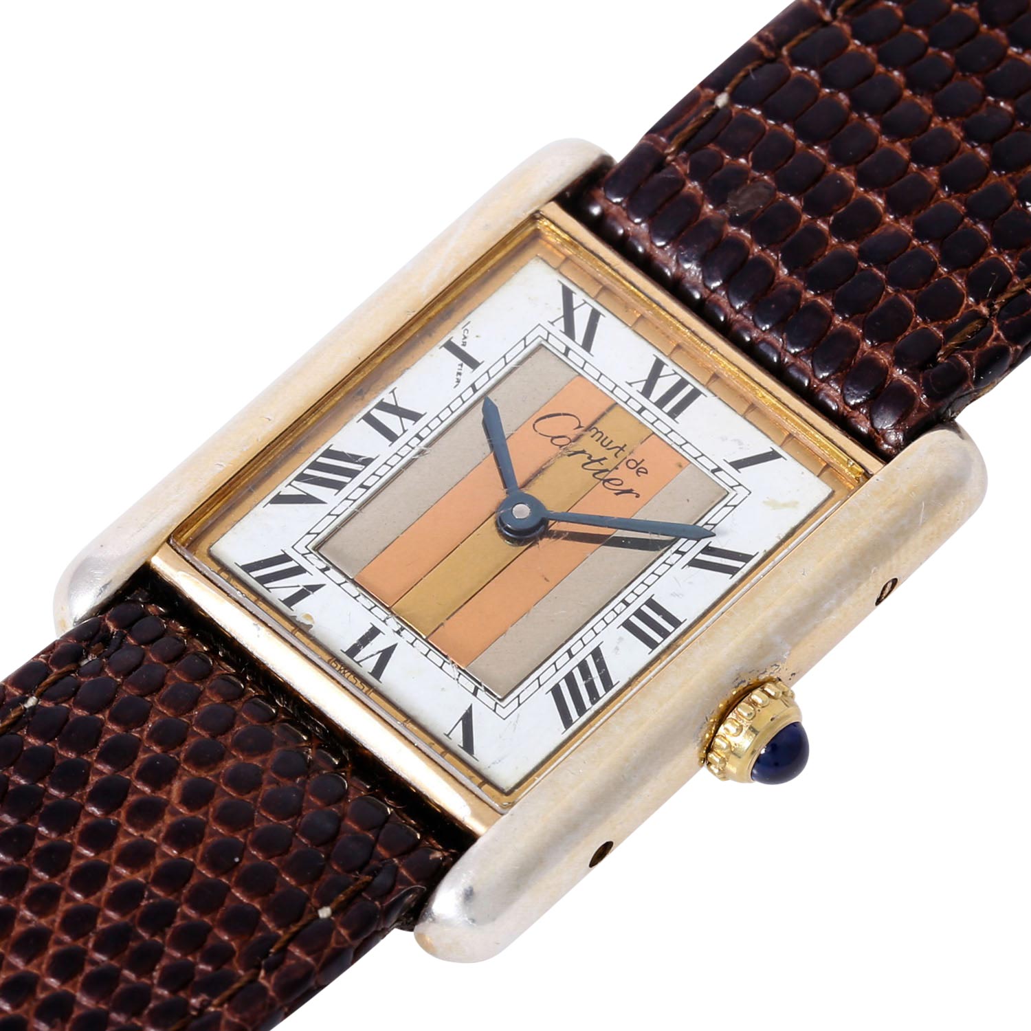 CARTIER Vintage Tank Vermeil 'Trinity', Ref. 590005. Armbanduhr. Ca. 1980/90er Jahre. - Image 5 of 7