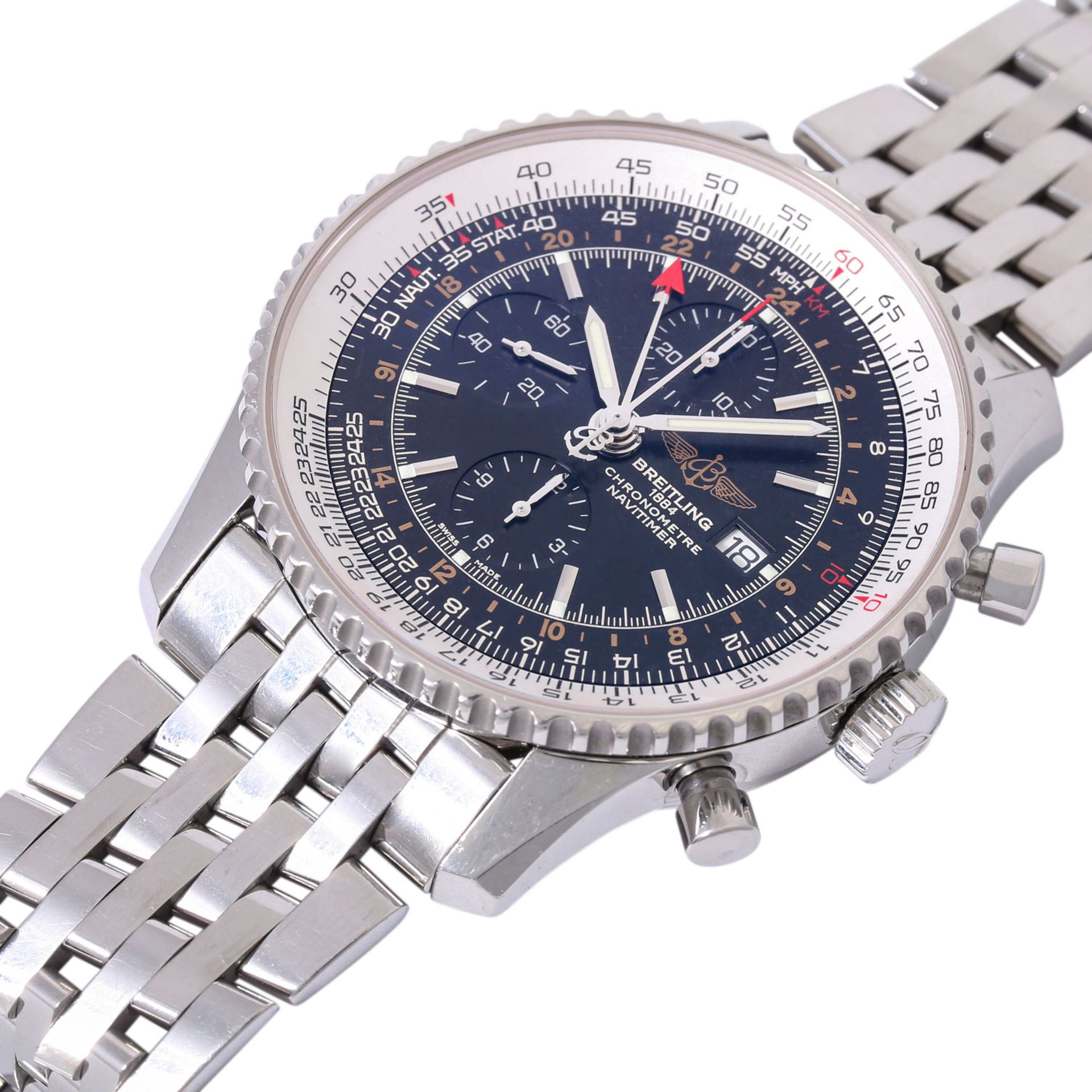 BREITLING Navitimer World GMT Herren Armbanduhr, Ref. A24322. Ca. 2010er Jahre. - Image 5 of 8