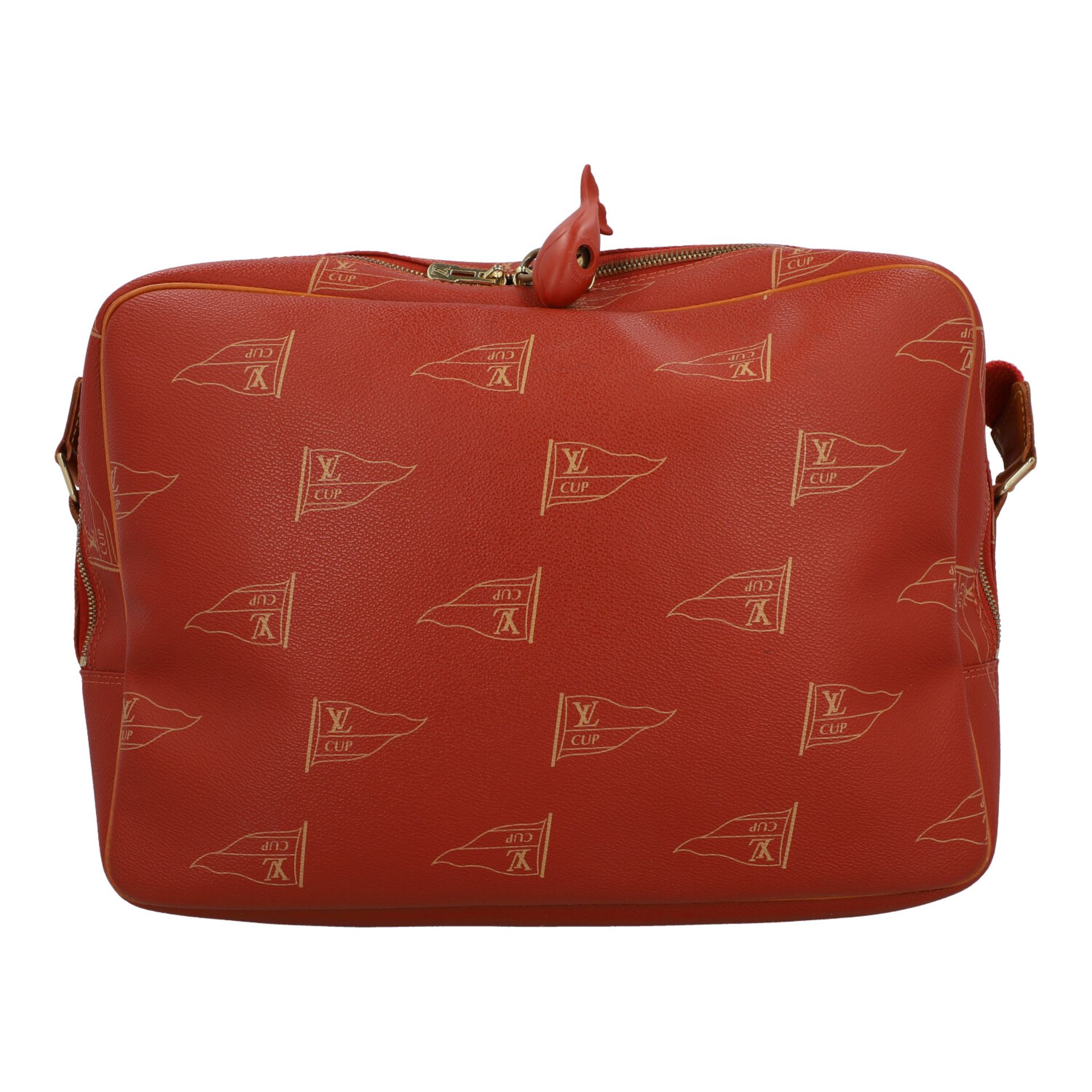 LOUIS VUITTON VINTAGE Messenger Bag "LV CUP 1995 RED BOSPORUS CALVI". - Bild 4 aus 8