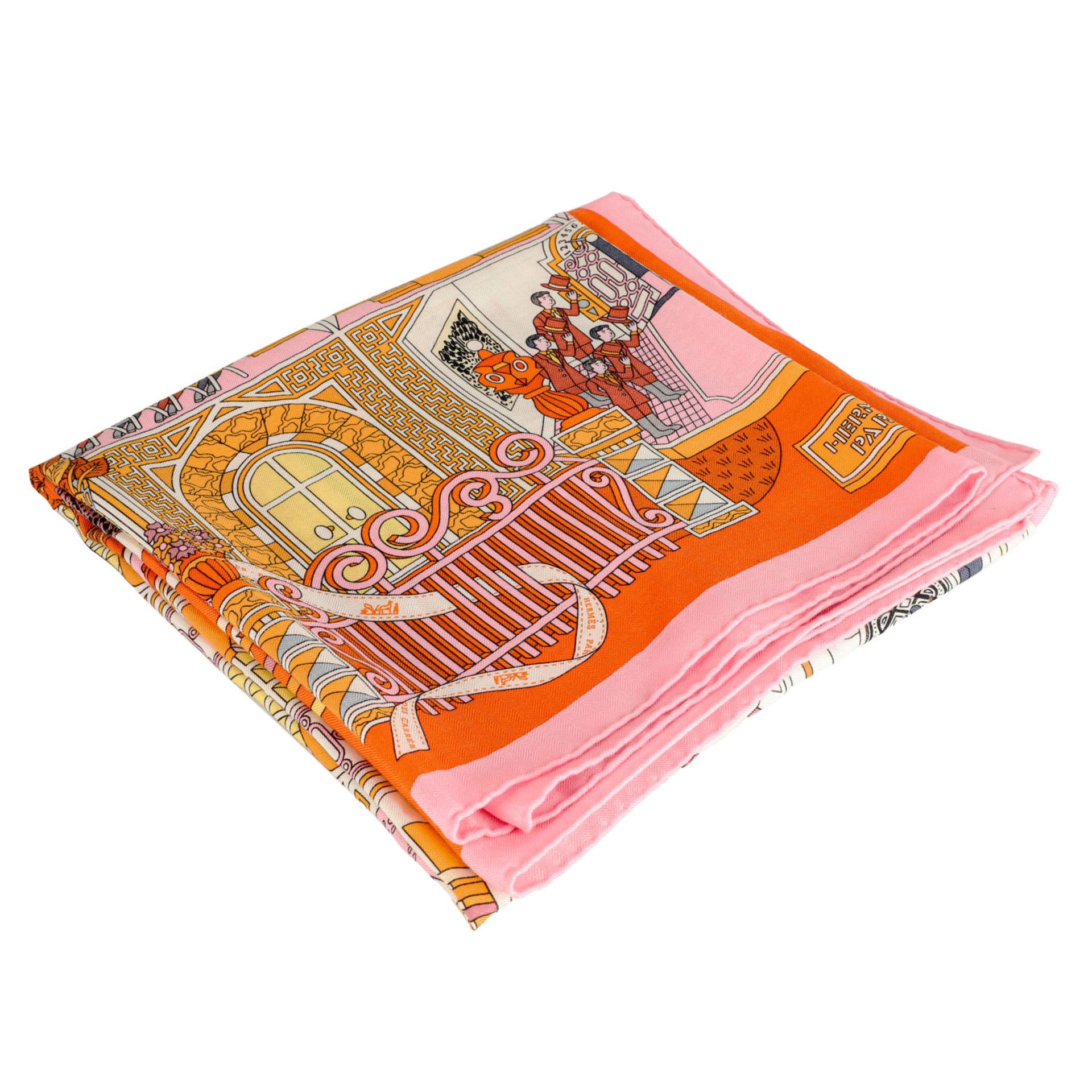 HERMÈS Grandfoulard "LA MAISON DES CARRES". - Bild 2 aus 3