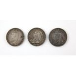 3 Queen Victorian Crowns 1891, 1892 and 1893