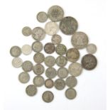 Quantity of British and World silver coins, gross weight 4.7oz