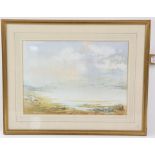 I. M. Dunstan (British), maritime scene with yacht to foreground. Watercolour. Signed lower right.