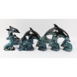 Collection of Poole Pottery dolphins and other animal figures