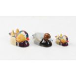 Two Beswick Mandarin Ducks, large and small, and a Beswick Pochard, (3),