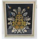 Cicely H. Hill, natural flower collage (1973). Framed and glazed. Label verso. Frame size 61 x 51cm.