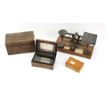 Early 20th century Swiss key wound cylinder music box playing three airs, letter scales,