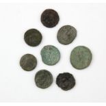 Selection of 8 Roman coins with variety of emperors