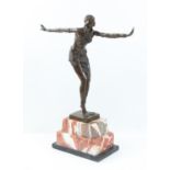 After D.H.Chiparus- a modern Art Deco style brown patinated cast bronze figure of a Phoenician