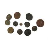Selection of 12 Roman coins with various emperors