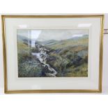 J. Gadsby, landscape with stream. Watercolour. Signed lower right. Framed and glazed.