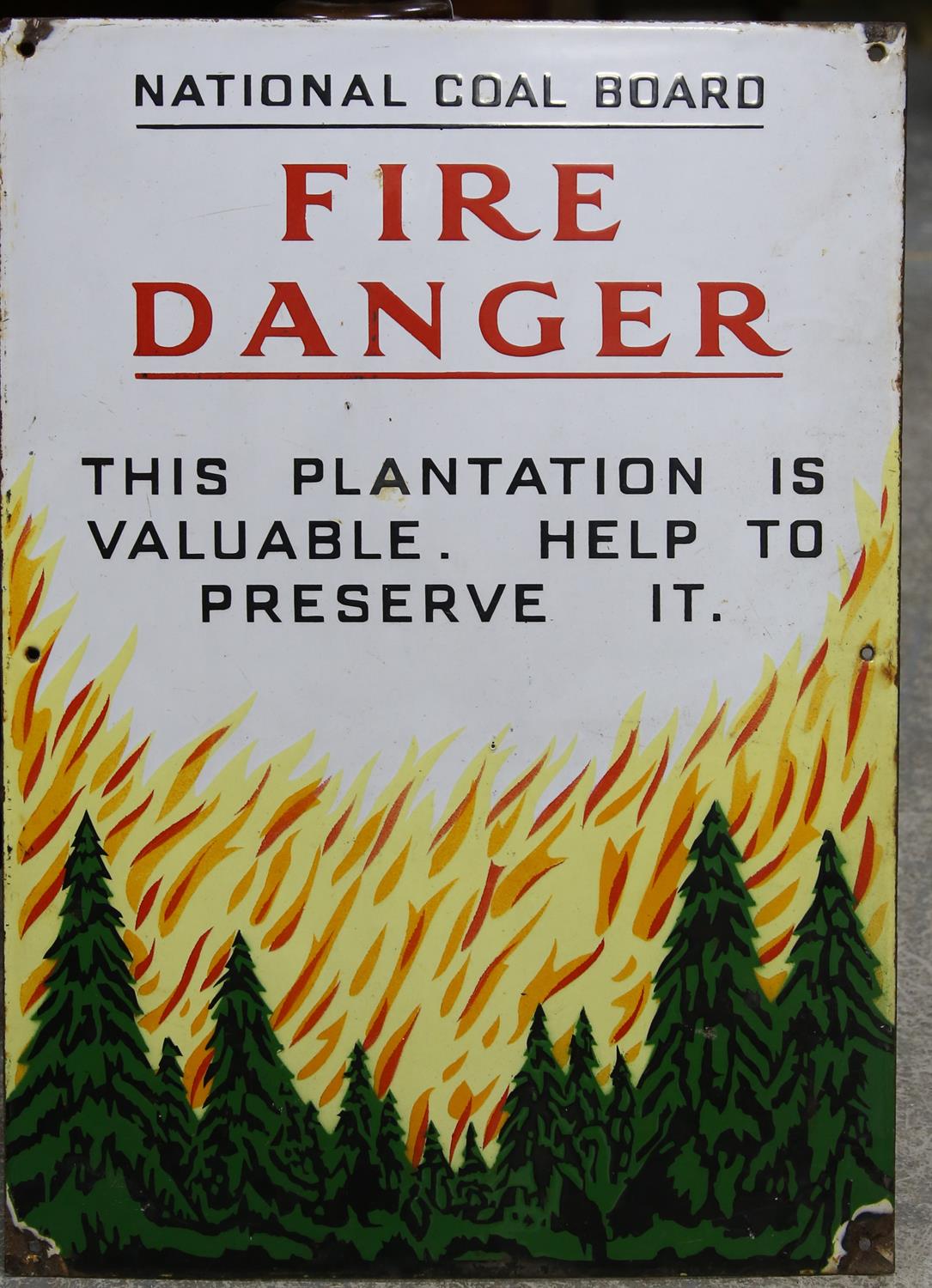 National Coal Board 'Fire Danger' enamel sign, 53 x 38cm. - Image 2 of 3