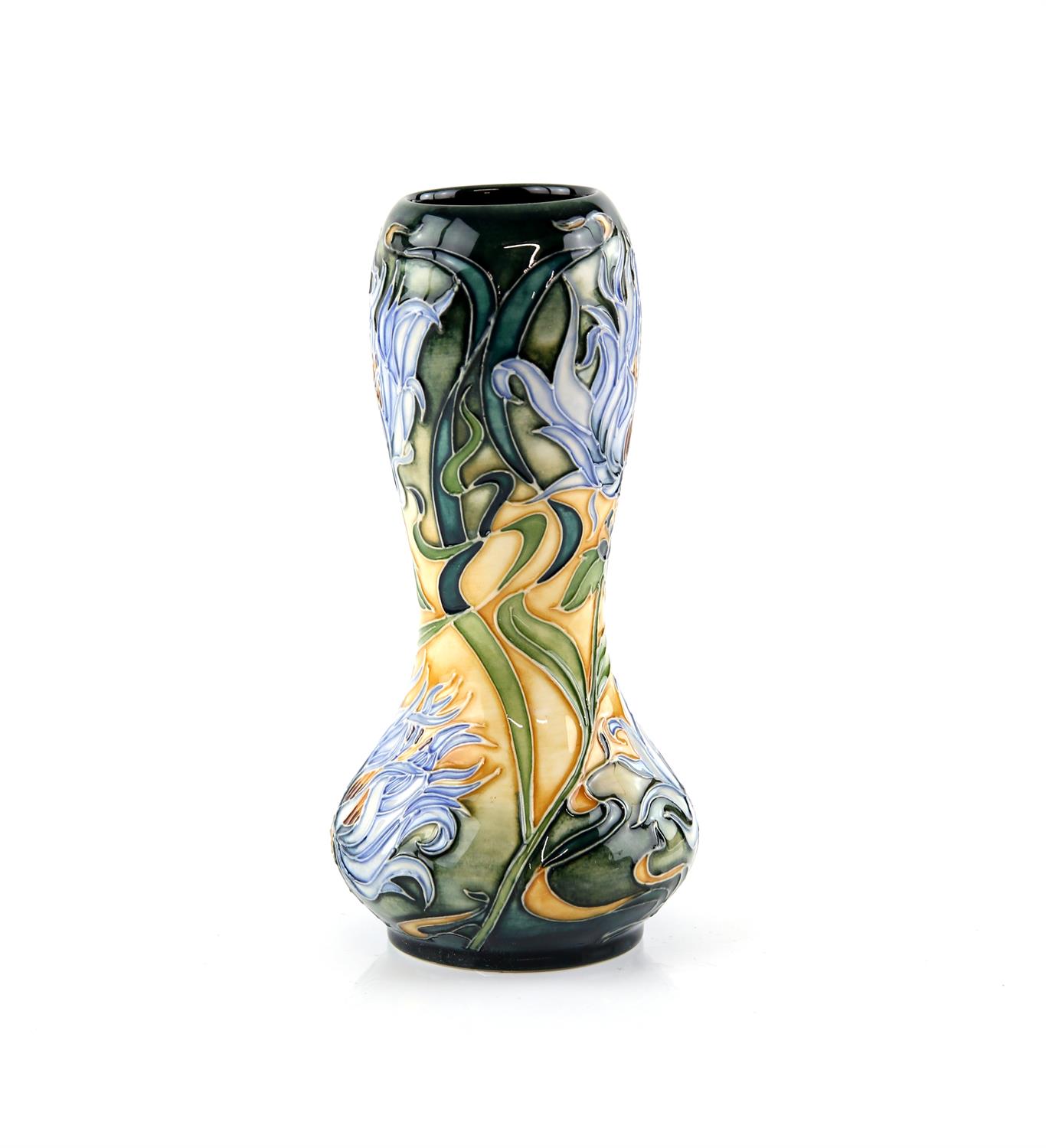 Moorcroft Pottery 'Montana Cornflower' pattern gourd shape vase, limited edition 23/650,