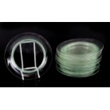 Ten Lalique Dampierre plates, 16 cm diameter, etched R. Lalique mark, one plate chipped (10)