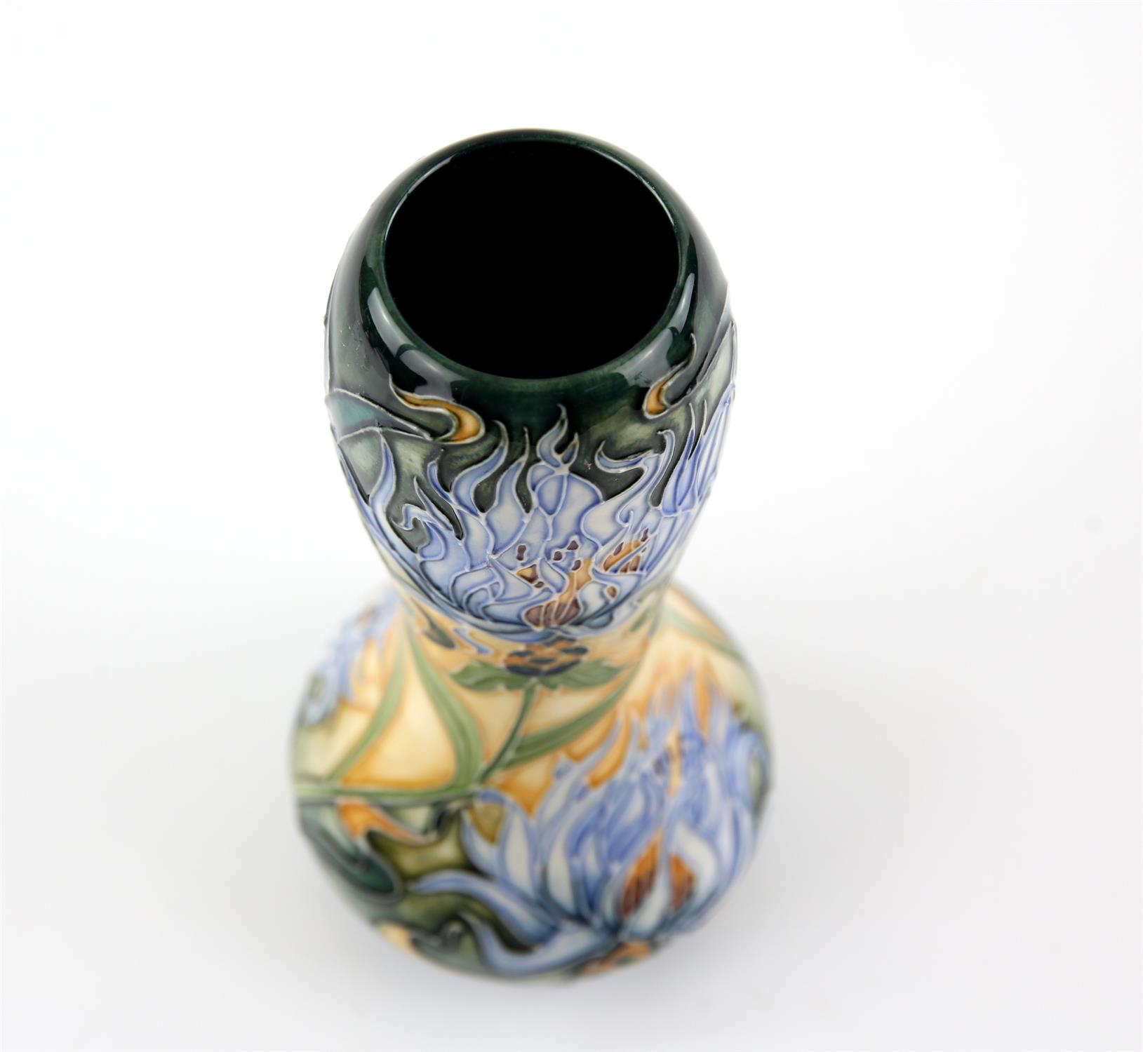 Moorcroft Pottery 'Montana Cornflower' pattern gourd shape vase, limited edition 23/650, - Image 3 of 4