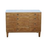 Mid 20th century Swedish satin birch Bodefors chest of drawers, with a fitted long drawer over